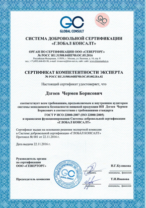 Сертификат Пекарня Виктория Сертифицированная продукция